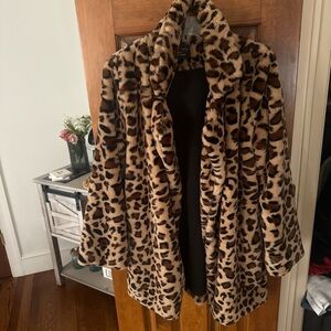 Leopard Print Faux Fur Coat